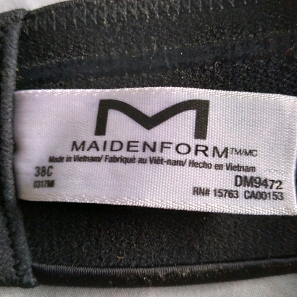 Strapless black bra 38c